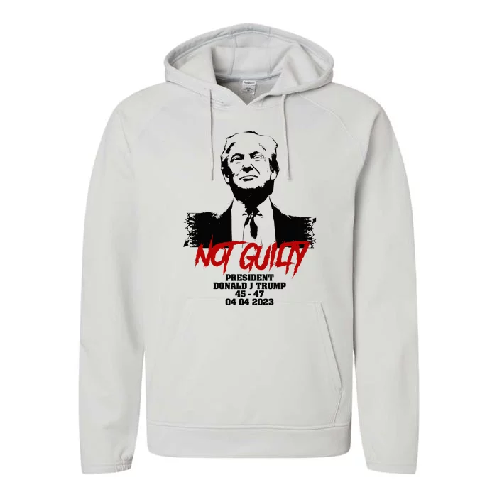 Donald Trump started selling Not Guilty mugshot Essential . Performance Fleece Hoodie