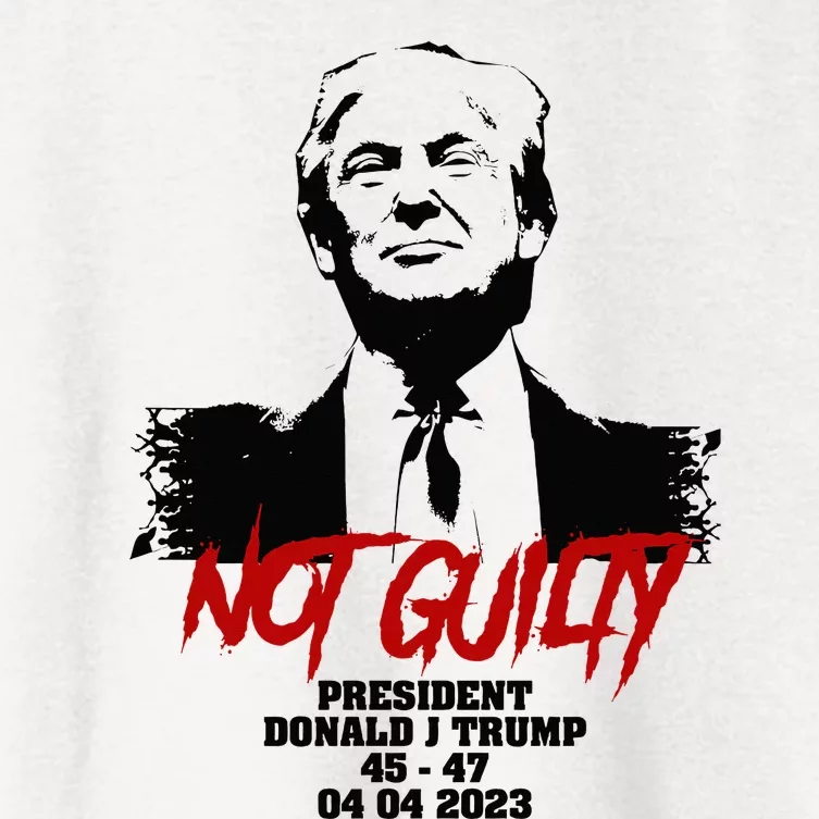 Donald Trump started selling Not Guilty mugshot Essential . Women's Crop Top Tee