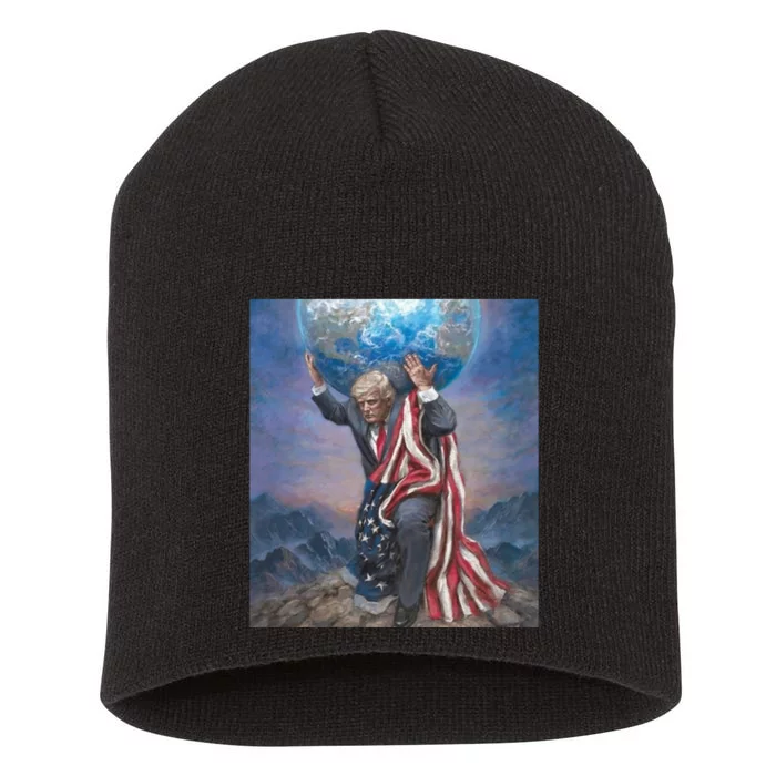 Donald Trump Saving The World Usa Eleciton Short Acrylic Beanie