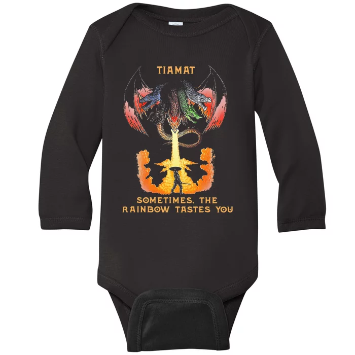 Dragon Tiamat Sometimes The Rainbow Tastes You Baby Long Sleeve Bodysuit