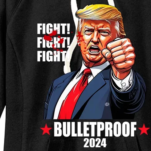 Donald Trump Shot Bulletproof Fight 2024 Election Women's Fleece Hoodie