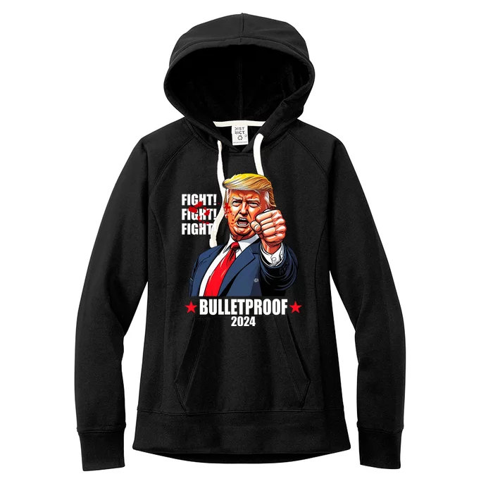 Donald Trump Shot Bulletproof Fight 2024 Election Women's Fleece Hoodie