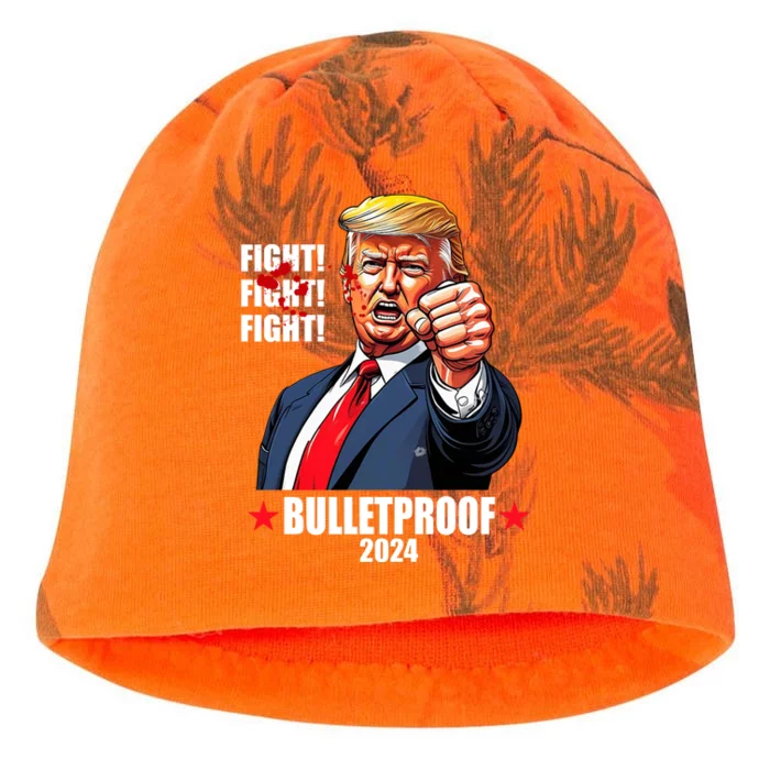 Donald Trump Shot Bulletproof Fight 2024 Election Kati - Camo Knit Beanie