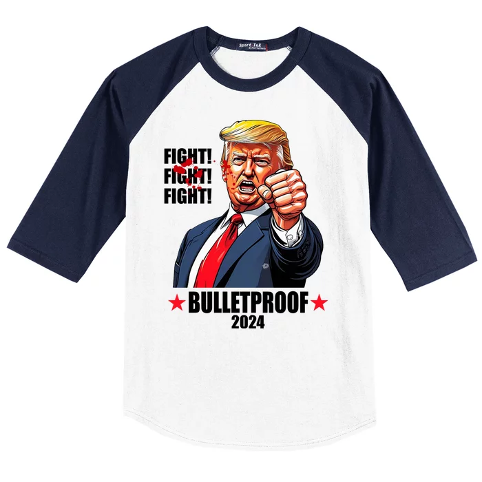 Donald Trump Shot Bulletproof Fight 2024 Election Baseball Sleeve Shirt