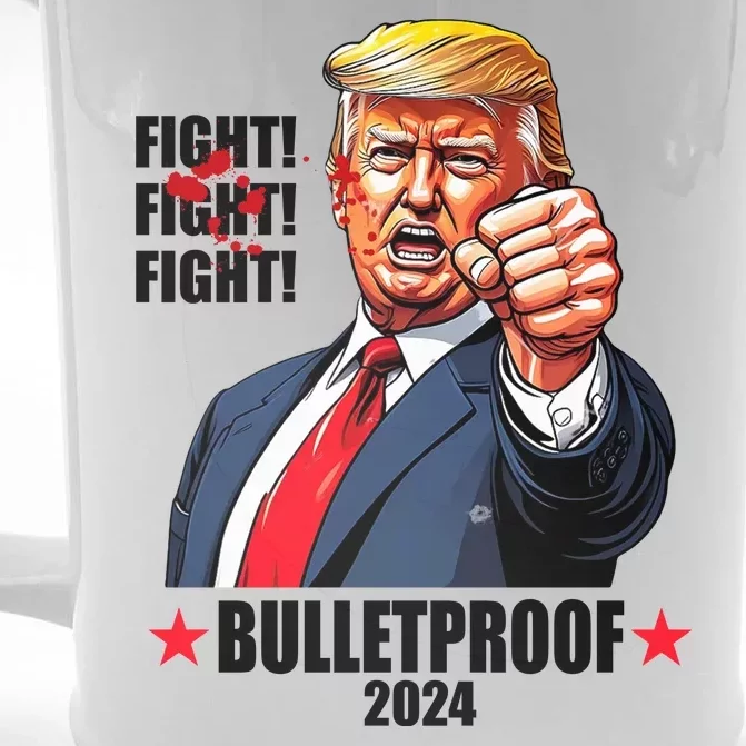 Donald Trump Shot Bulletproof Fight 2024 Election Front & Back Beer Stein