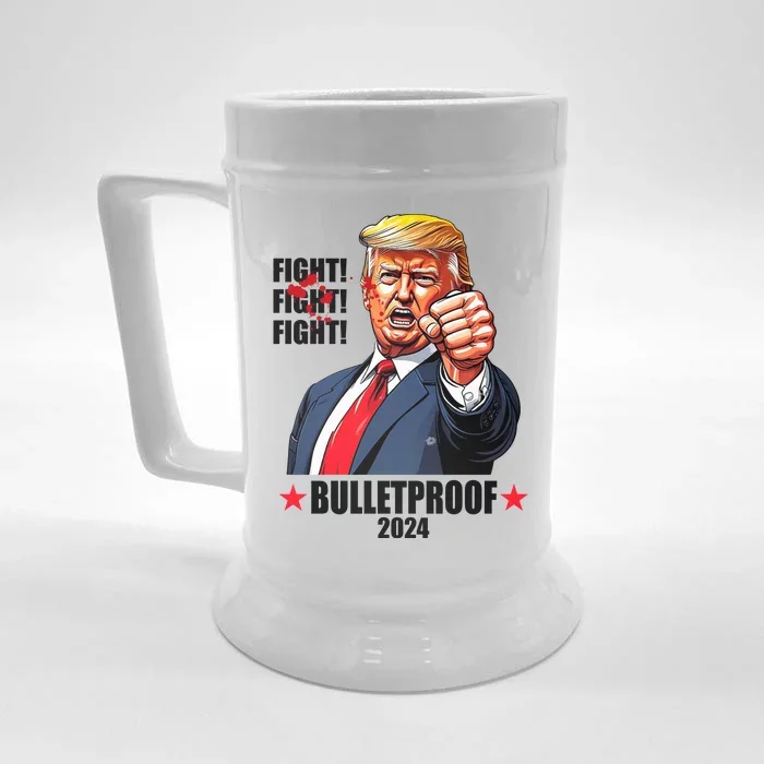 Donald Trump Shot Bulletproof Fight 2024 Election Front & Back Beer Stein