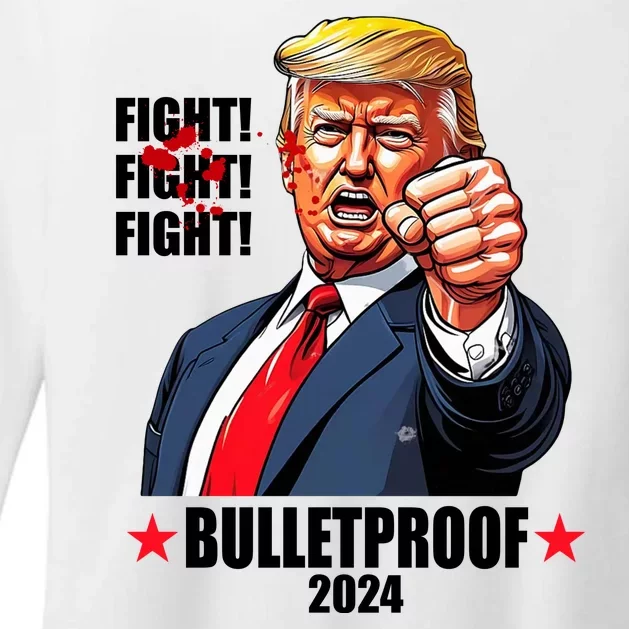 Donald Trump Shot Bulletproof Fight 2024 Election Womens CVC Long Sleeve Shirt