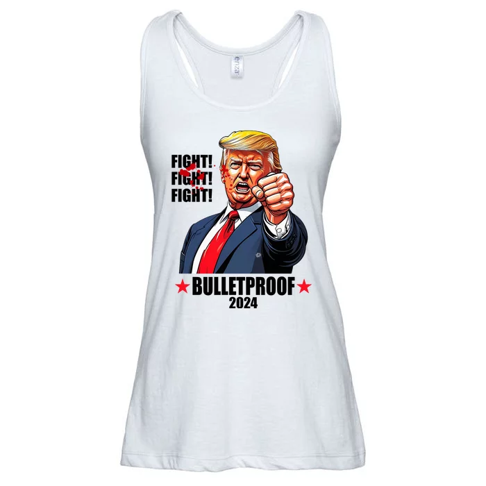 Donald Trump Shot Bulletproof Fight 2024 Election Ladies Essential Flowy Tank