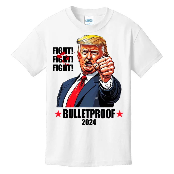 Donald Trump Shot Bulletproof Fight 2024 Election Kids T-Shirt