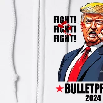 Donald Trump Shot Bulletproof Fight 2024 Election Full Zip Hoodie