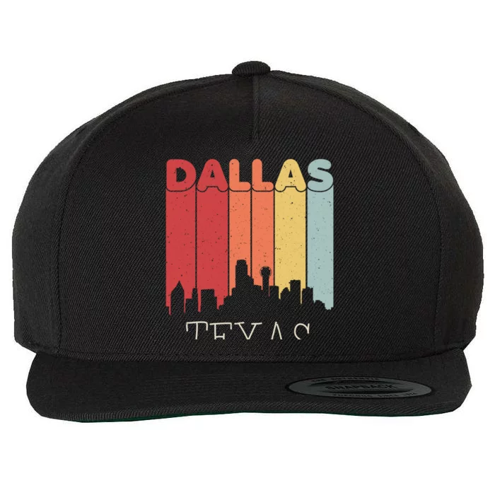 Dallas Texas Skyline Cityscape Great Gift Wool Snapback Cap