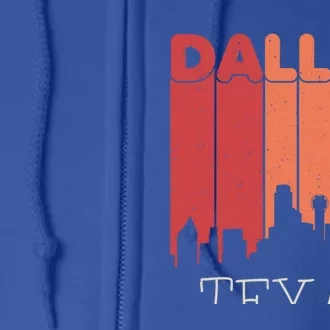 Dallas Texas Skyline Cityscape Great Gift Full Zip Hoodie