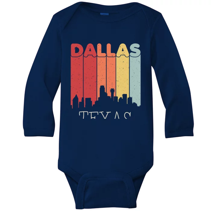 Dallas Texas Skyline Cityscape Great Gift Baby Long Sleeve Bodysuit