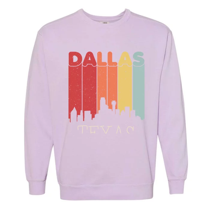 Dallas Texas Skyline Cityscape Great Gift Garment-Dyed Sweatshirt