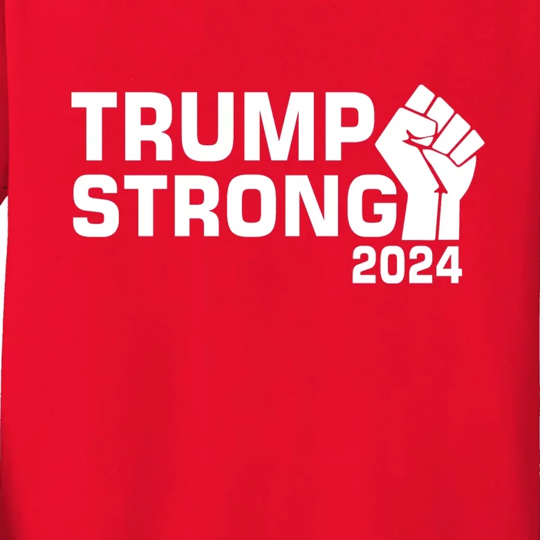 Donald Trump Strong 2024 Kids Long Sleeve Shirt