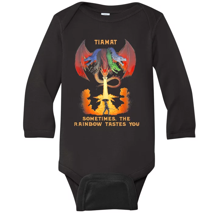 Dragon Tiamat Sometimes The Rainbow Tastes You Baby Long Sleeve Bodysuit