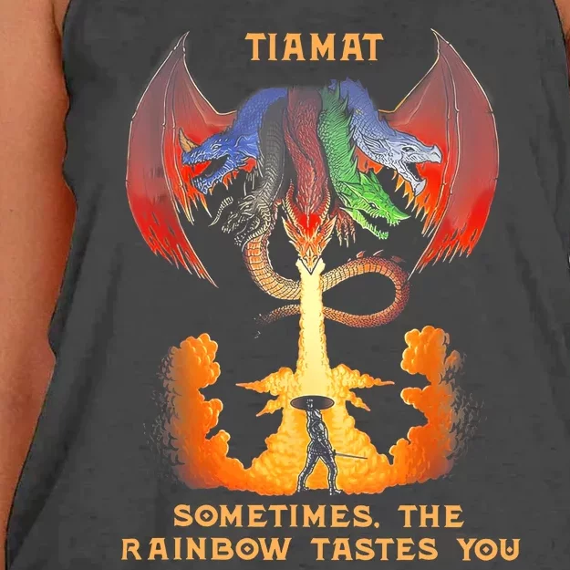 Dragon Tiamat Sometimes The Rainbow Tastes You Women's Knotted Racerback Tank