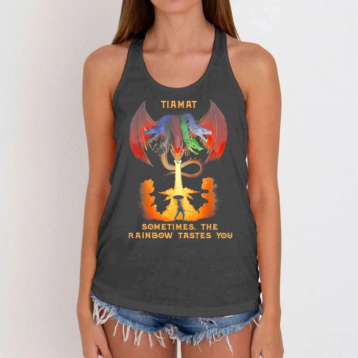 Dragon Tiamat Sometimes The Rainbow Tastes You Women's Knotted Racerback Tank