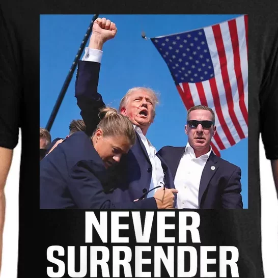 Donald Trump Shot Never Surrender 2024 Pajama Set