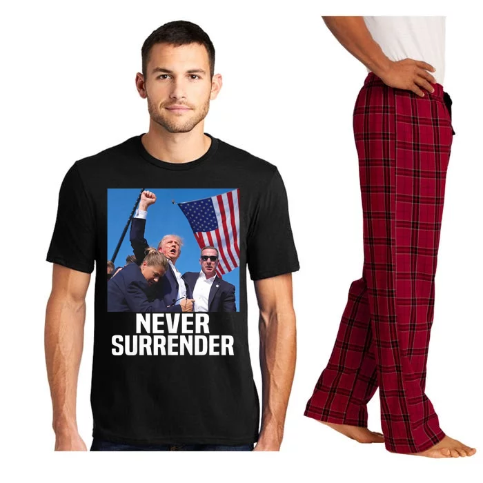 Donald Trump Shot Never Surrender 2024 Pajama Set