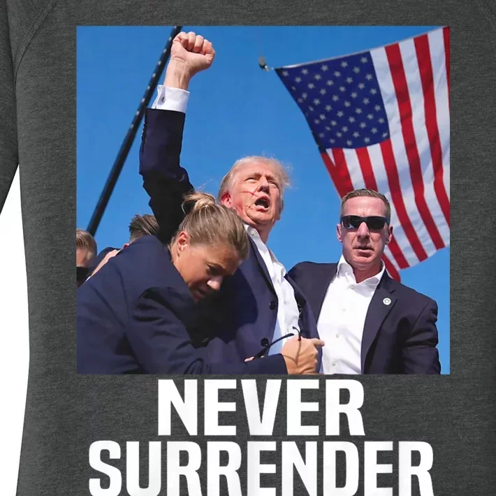 Donald Trump Shot Never Surrender 2024 Women's Perfect Tri Tunic Long Sleeve Shirt