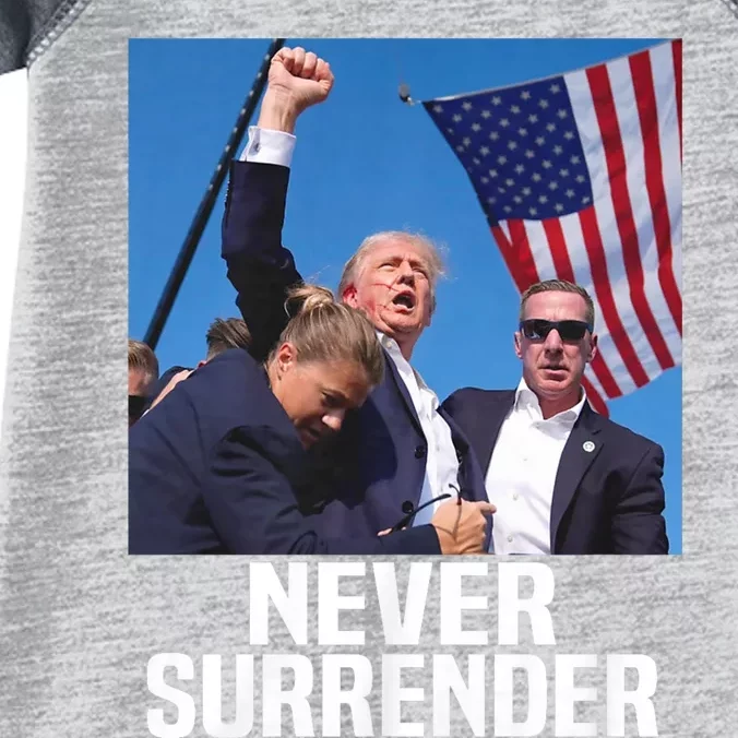 Donald Trump Shot Never Surrender 2024 Infant Baby Jersey Bodysuit