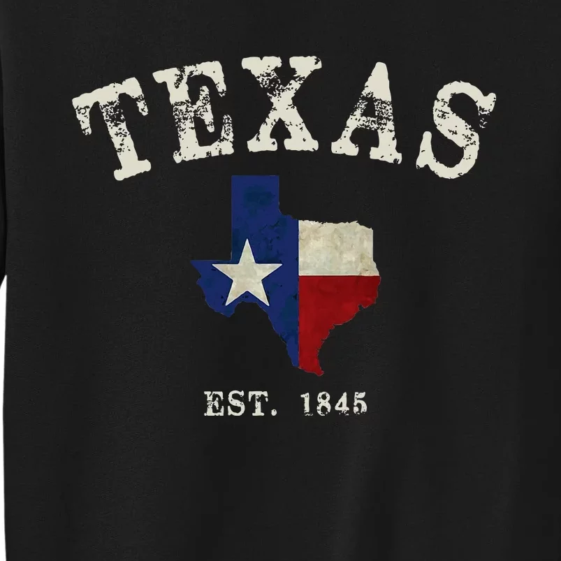 Distressed Texas State Flag Map Tall Sweatshirt