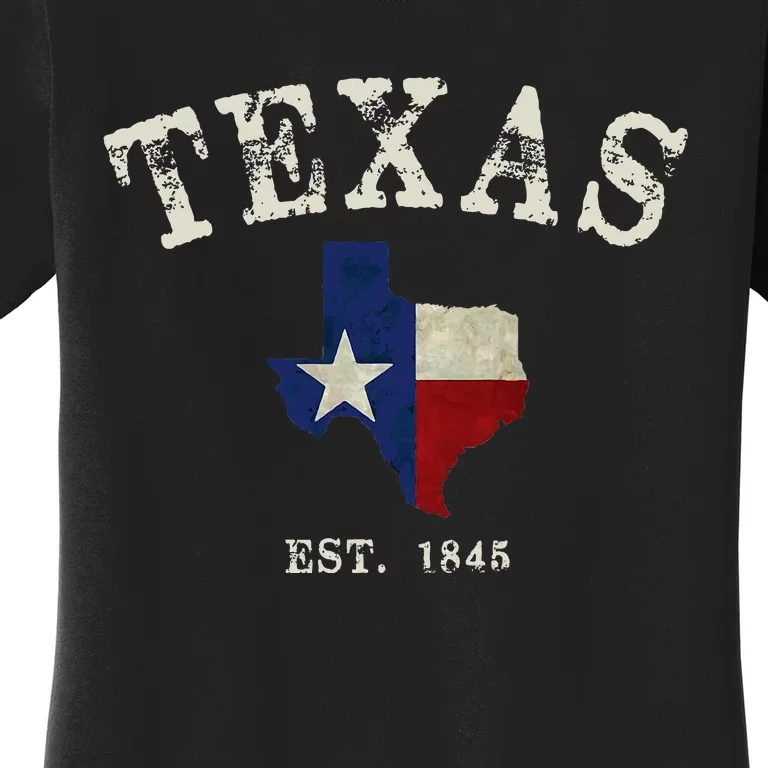 Distressed Texas State Flag Map Women's T-Shirt