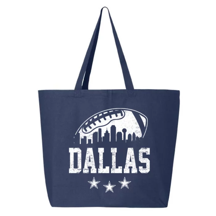 Dallas Texas Skyline Pride Vintage Dallas City Football Fan 25L Jumbo Tote