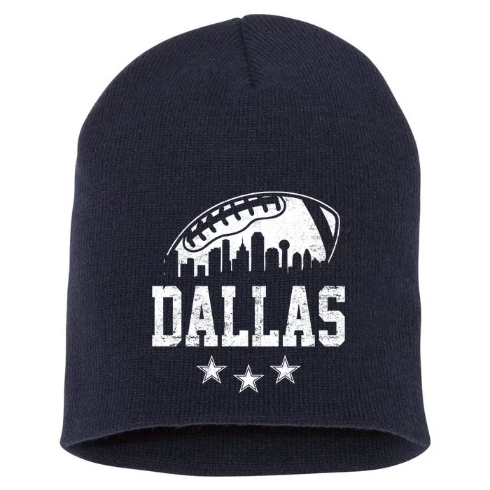 Dallas Texas Skyline Pride Vintage Dallas City Football Fan Short Acrylic Beanie