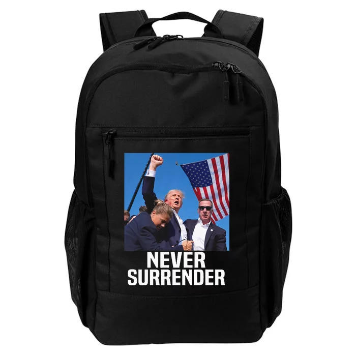 Donald Trump Shot Never Surrender 2024 Daily Commute Backpack