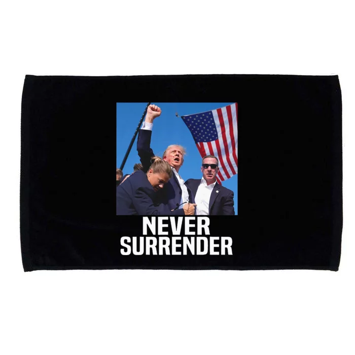 Donald Trump Shot Never Surrender 2024 Microfiber Hand Towel