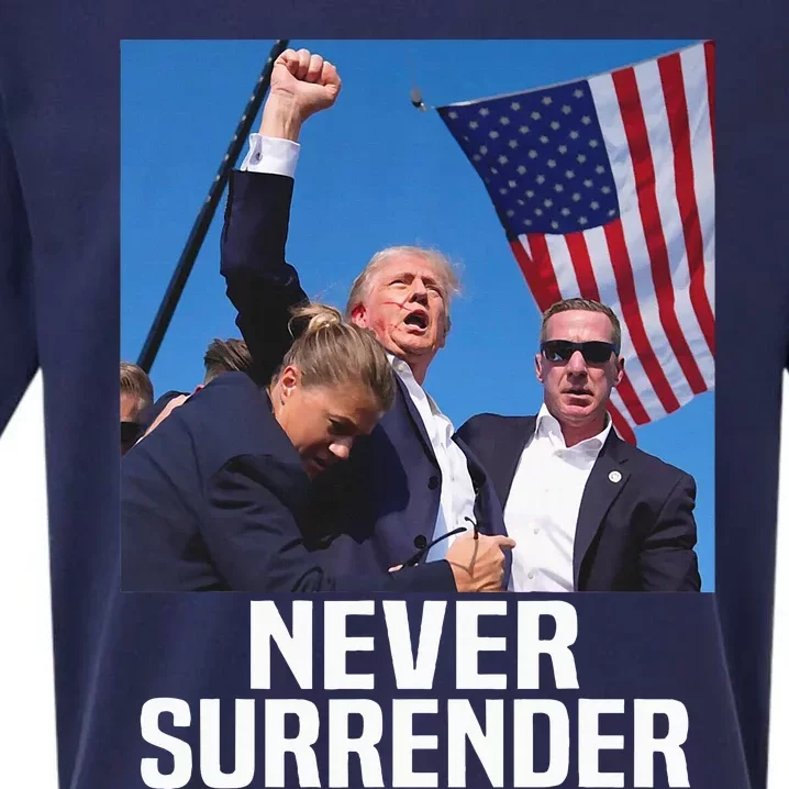 Donald Trump Shot Never Surrender 2024 Sueded Cloud Jersey T-Shirt