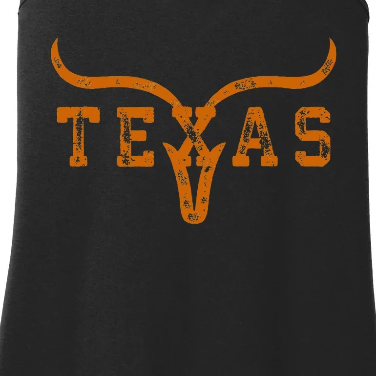 Distressed Texas State Ladies Essential Tank