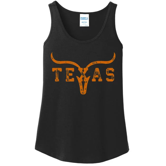 Distressed Texas State Ladies Essential Tank