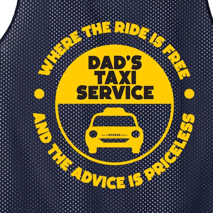 DadS Taxi Service Fathers Day Funny Dad Papa Chauffeur Cab Mesh Reversible Basketball Jersey Tank