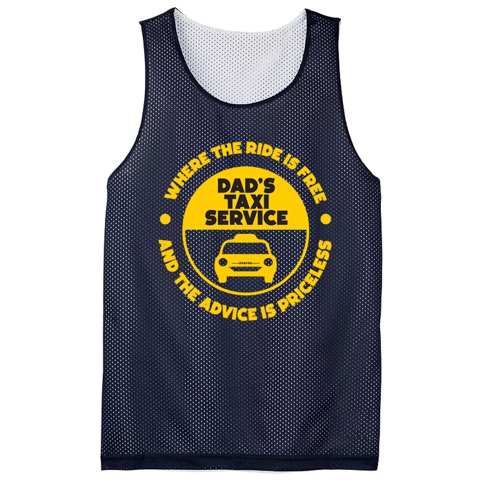 DadS Taxi Service Fathers Day Funny Dad Papa Chauffeur Cab Mesh Reversible Basketball Jersey Tank