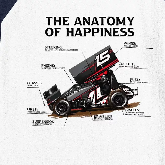 Dirt Track Sprint Cars Racing Anatomy Lover Gift Apparel Baseball Sleeve Shirt