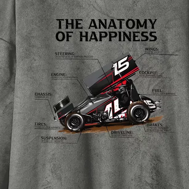 Dirt Track Sprint Cars Racing Anatomy Lover Gift Apparel Hooded Wearable Blanket