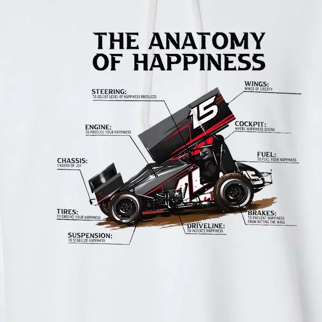 Dirt Track Sprint Cars Racing Anatomy Lover Gift Apparel Garment-Dyed Fleece Hoodie