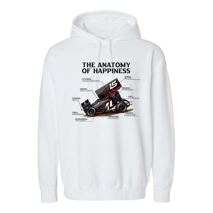 Dirt Track Sprint Cars Racing Anatomy Lover Gift Apparel Garment-Dyed Fleece Hoodie