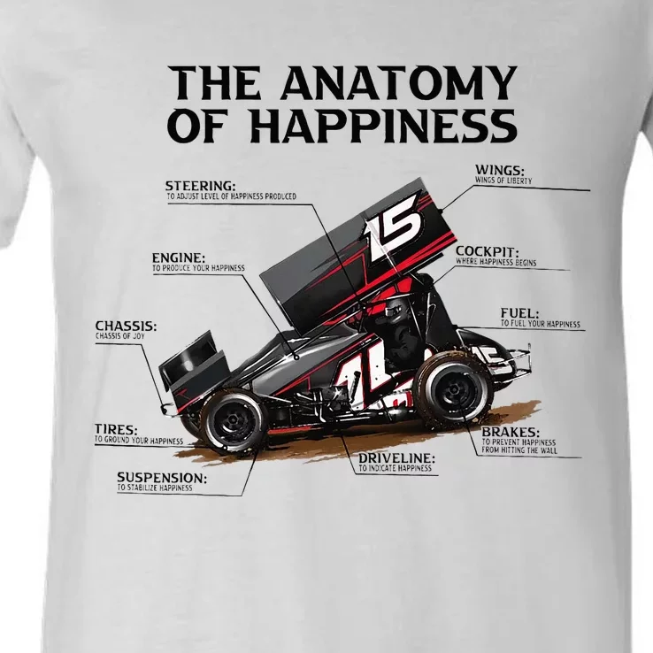 Dirt Track Sprint Cars Racing Anatomy Lover Gift Apparel V-Neck T-Shirt