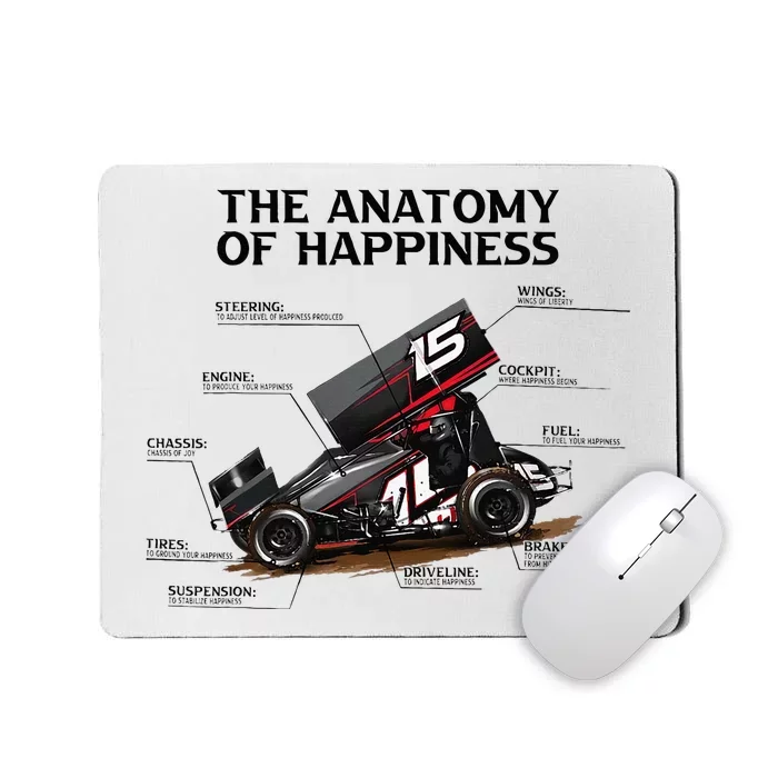 Dirt Track Sprint Cars Racing Anatomy Lover Gift Apparel Mousepad