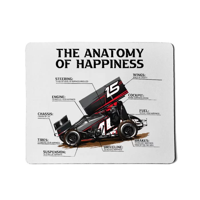 Dirt Track Sprint Cars Racing Anatomy Lover Gift Apparel Mousepad