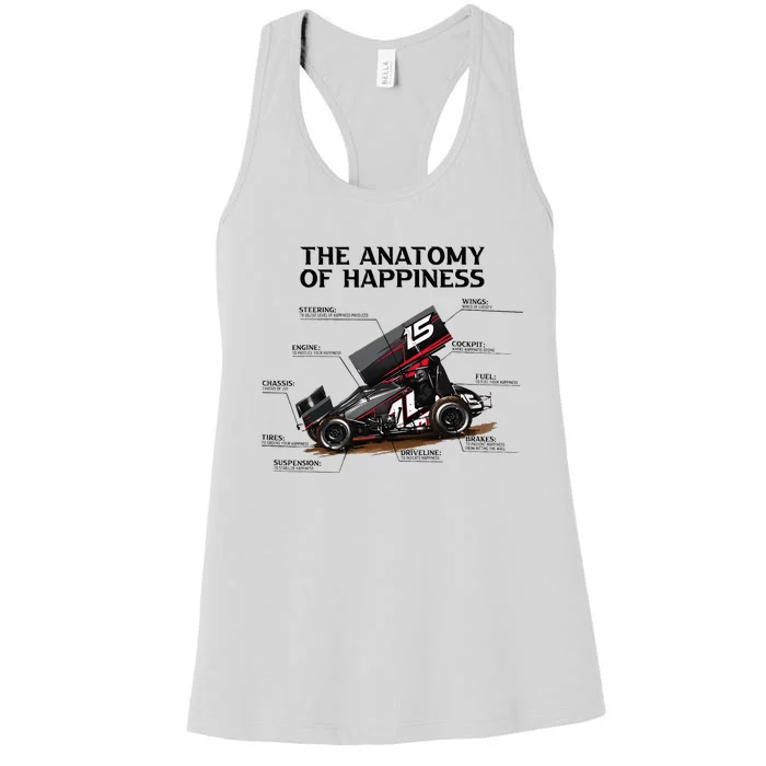 Dirt Track Sprint Cars Racing Anatomy Lover Gift Apparel Women's Racerback Tank