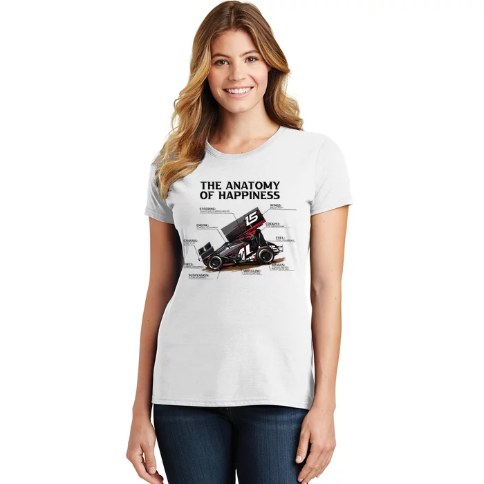 Dirt Track Sprint Cars Racing Anatomy Lover Gift Apparel Women's T-Shirt