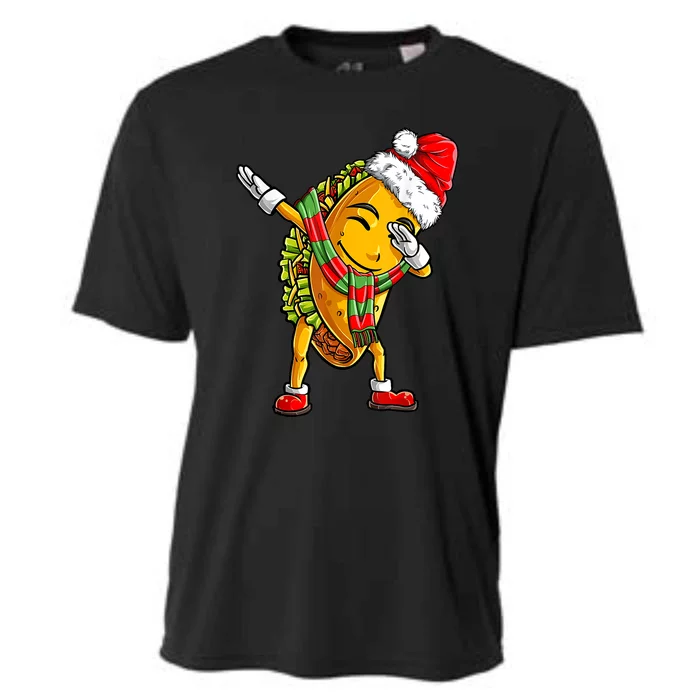 Dabbing Taco Santa Christmas Boys Dab Xmas Gifts Cooling Performance Crew T-Shirt