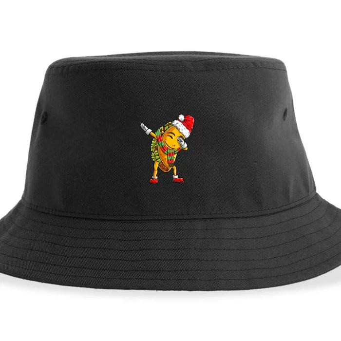 Dabbing Taco Santa Christmas Boys Dab Xmas Gifts Sustainable Bucket Hat