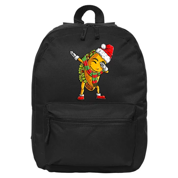 Dabbing Taco Santa Christmas Boys Dab Xmas Gifts 16 in Basic Backpack