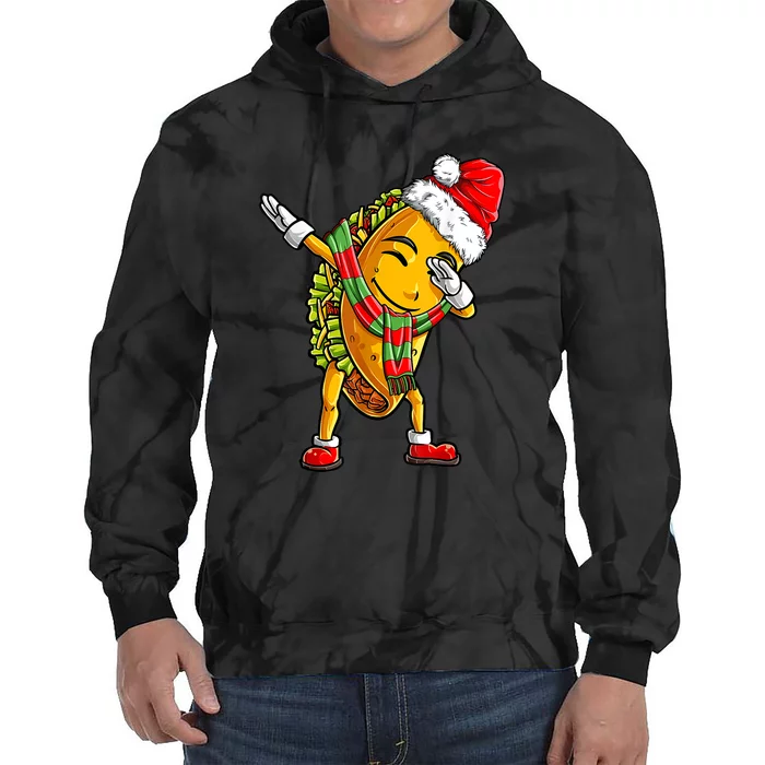 Dabbing Taco Santa Christmas Boys Dab Xmas Gifts Tie Dye Hoodie